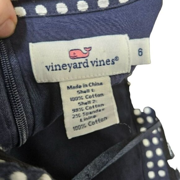 Vineyard Vines sz 6 Long Strapless Dress Back Bow Zip Polka Dot Stripes Lined - Picture 4 of 16